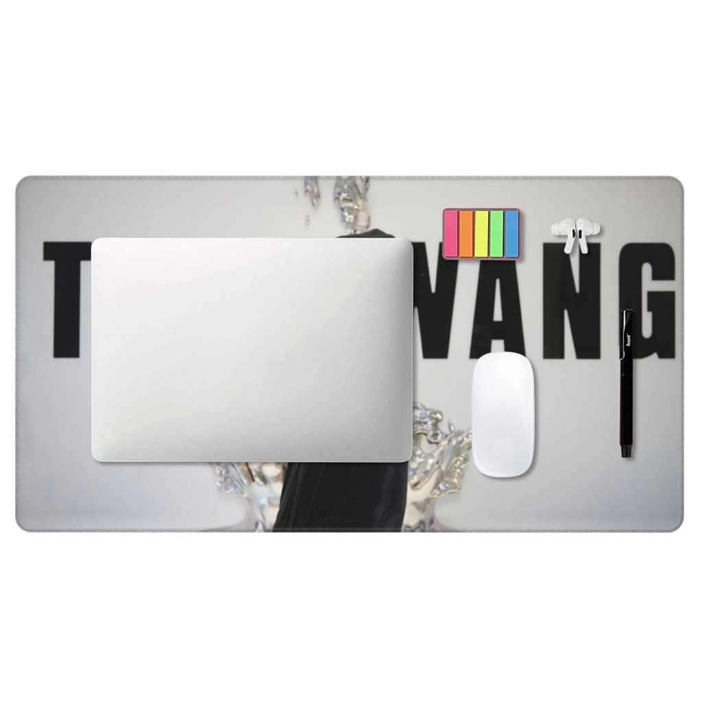 Jackson Wang แผ่นรองเมาส์พิมพ์ลายขนาดใหญ่, แผ่นรองเมาส์แบบขยาย, แผ่นรองแป้นพิมพ์คอมพิวเตอร์ฐานยางกันลื่น