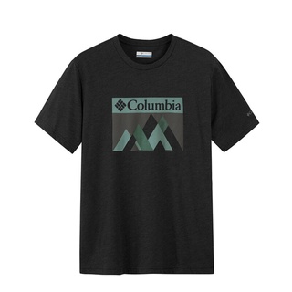 Columbia เสื้อยืดแขนสั้น พิมพ์ลาย แบบแห้งเร็ว เหมาะกับฤดูใบไม้ผลิ และฤดูร้อน สําหรับผู้ชาย