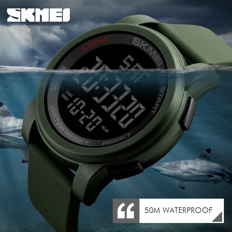 Skmei 1257 นาฬิกาข้อมืออิเล็กทรอนิกส์ อเนกประสงค์ สไตล์สปอร์ต สําหรับผู้ชาย นักเรียน ขายดี