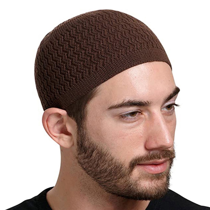 Oke หมวกสวดมนต์ Topi Kufi สําหรับหัวสวมหมวกสวดมนต์อิสลามผู้ชายหลายสี Acryli