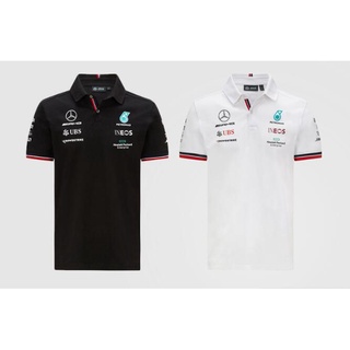 เสื้อโปโลแขนสั้น แบบแห้งเร็ว ลาย F1 Mercedes-benz benz Hamilton Bottas สําหรับผู้ชาย 2021