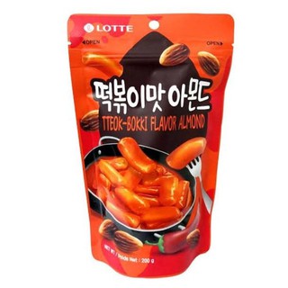 Lotte TTeok-Bokki Almond 200g  อัลมอนด์อบ อัลมอนด์เกาหลี รสต๊อกโบ๊กกิ 200 กรัม.