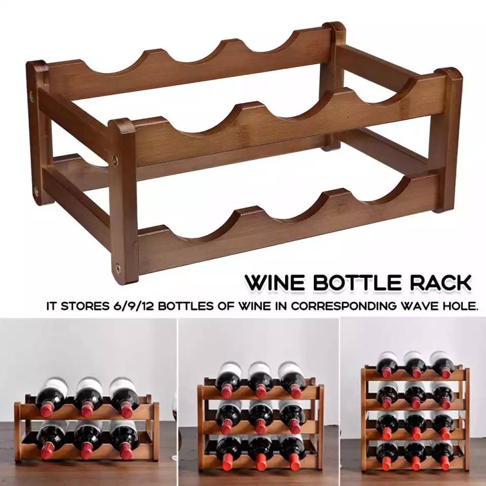 ชั้นวางขวดไวน์ ชั้นวาง,rack Dining Bar Handle Rack Dining Bar ไวน์แร็คชั้นวาง 3ขวด2ชั้น และ3ชั้น