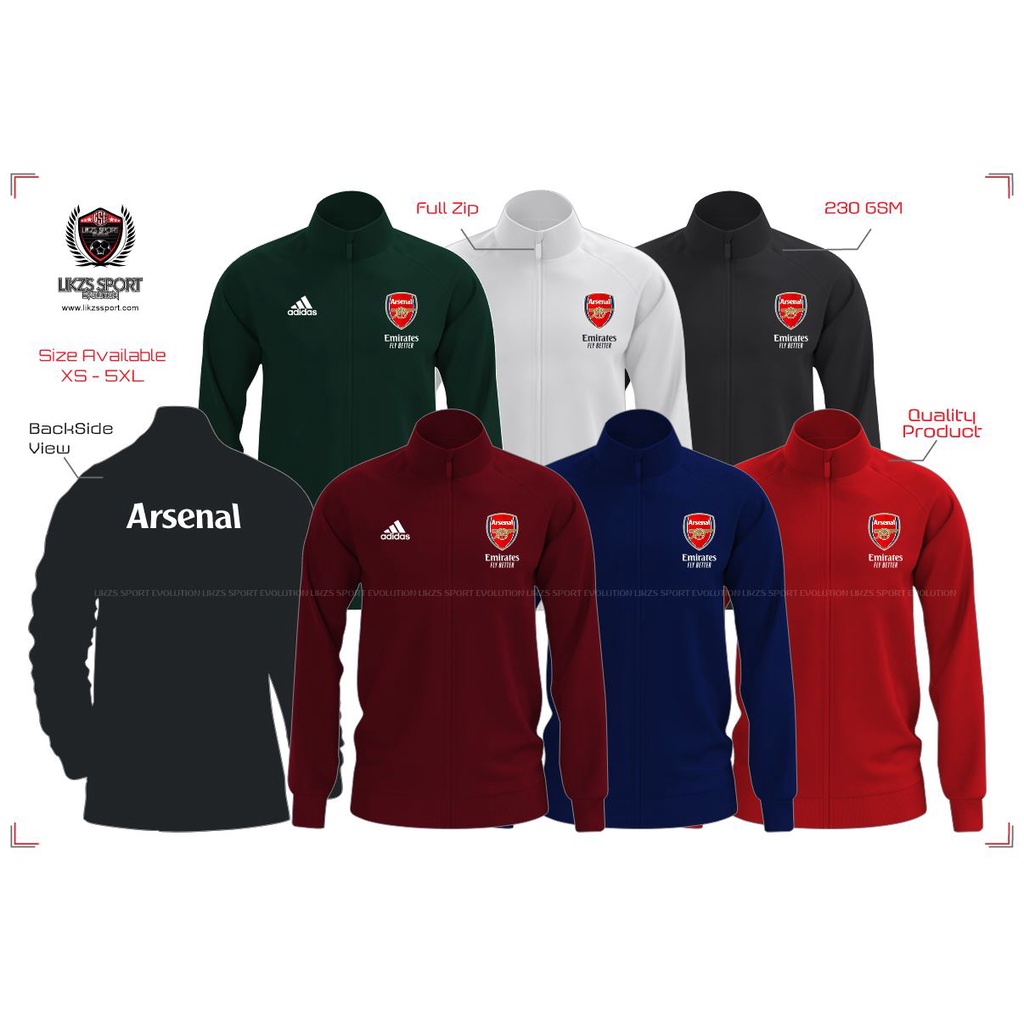 Arsenal FC เสื้อแจ็กเก็ต DX3 (Fly Emirates) ฝึกซ้อม ฟุตบอล ฟุตบอล ผู้เล่น โค้ช อุ่นขึ้น แจ๊กเก็ตออกกําลังกาย
