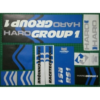 Bmx สติกเกอร์ Haro Group 1 RS1 Race Technique Blue Black Grey Haro G1