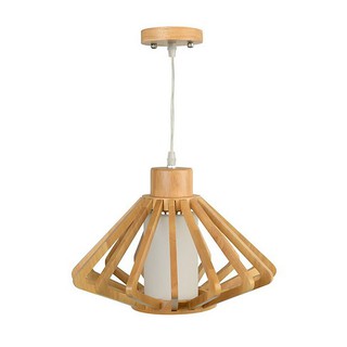 Bouquet lamp PENDANT LAMP L&amp;E PSW35-011 COUNTRY GLASS/WOOD BROWN Interior lamp Light bulb โคมไฟช่อ ไฟช่อ คันทรี PSW35-01