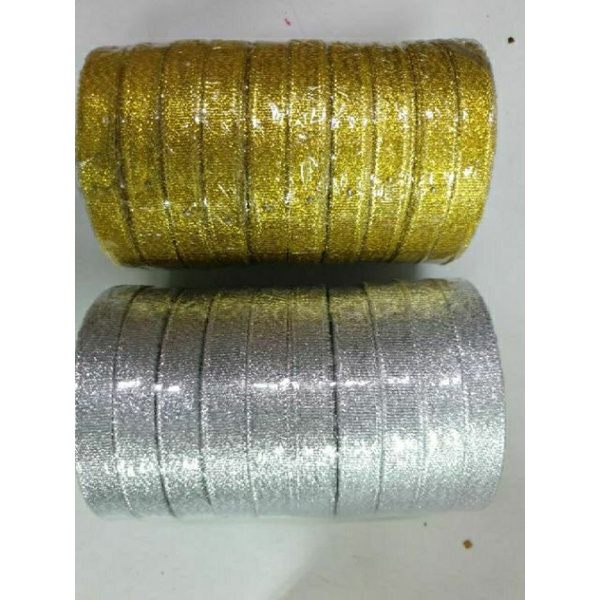 ริบบิ้นผ้า สีเงิน สีทอง ทรายเงินทรายทอง