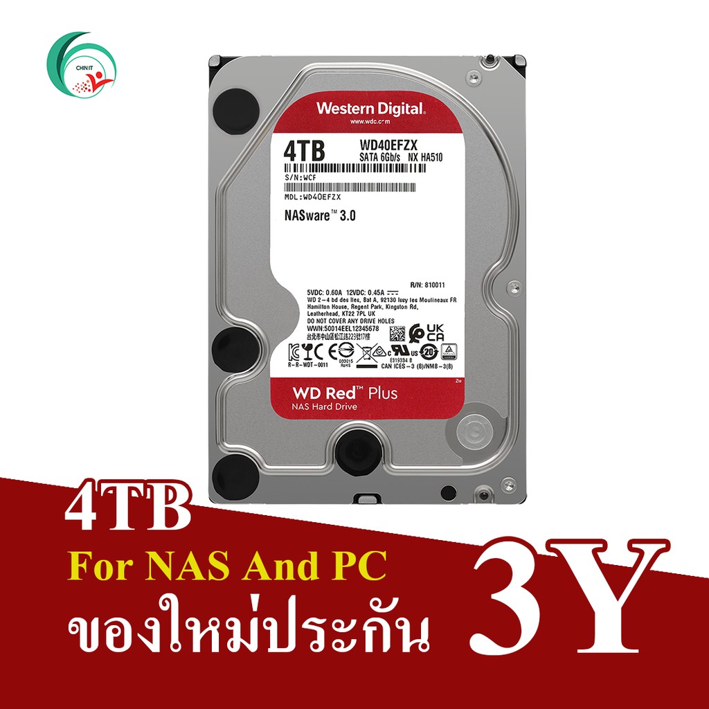 ฮาร์ดดิส hdd wd 8TB 6TB 4TB 3TB 2TB red for nas ราคาถูก ประกันศูนย์ wd 3Y