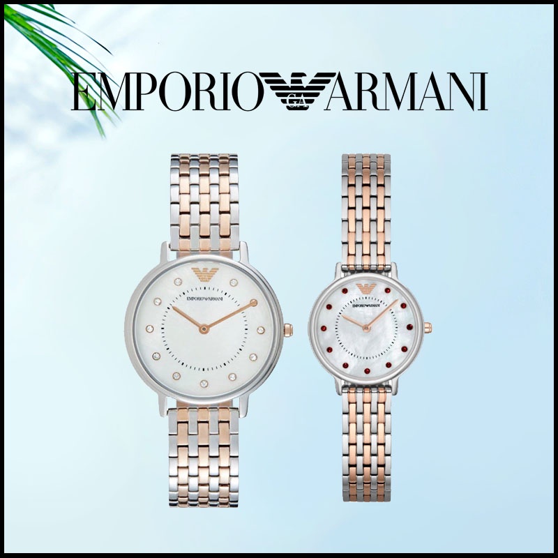 นาฬิกาผู้หญิง EMPORIO ARMANI กันน้ำ สายสเตนเลส นาฬิกาควอตซ์ ขนาดเล็ก นาฬิกาข้อมือ ของแท้
