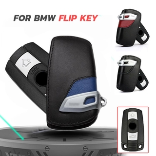 เคสรีโมตกุญแจรถยนต์ หนังวัวแท้ แบบกระเป๋าสตางค์ สําหรับ Bmw E90 E30 E60 E34 E36 E38 E39 E46 118 220 M235 320 328 428 435 528 X1 X3