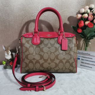 COACH F58312 MINI BENNETT SATCHEL IN SIGNATURE COATED CANVAS
COLOR : IMITATION GOLD/KHAKI/BRIGHT PINK