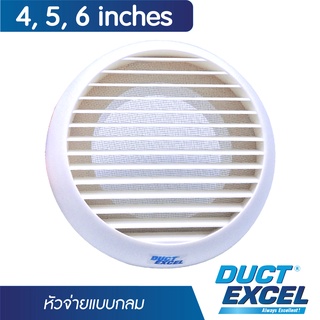 Duct Excel หน้ากากระบายอากาศ วงกลม สำหรับใช้กับท่อขนาด 4 นิ้ว  5นิ้ว  6นิ้ว หัวจ่ายระบายอากาศ