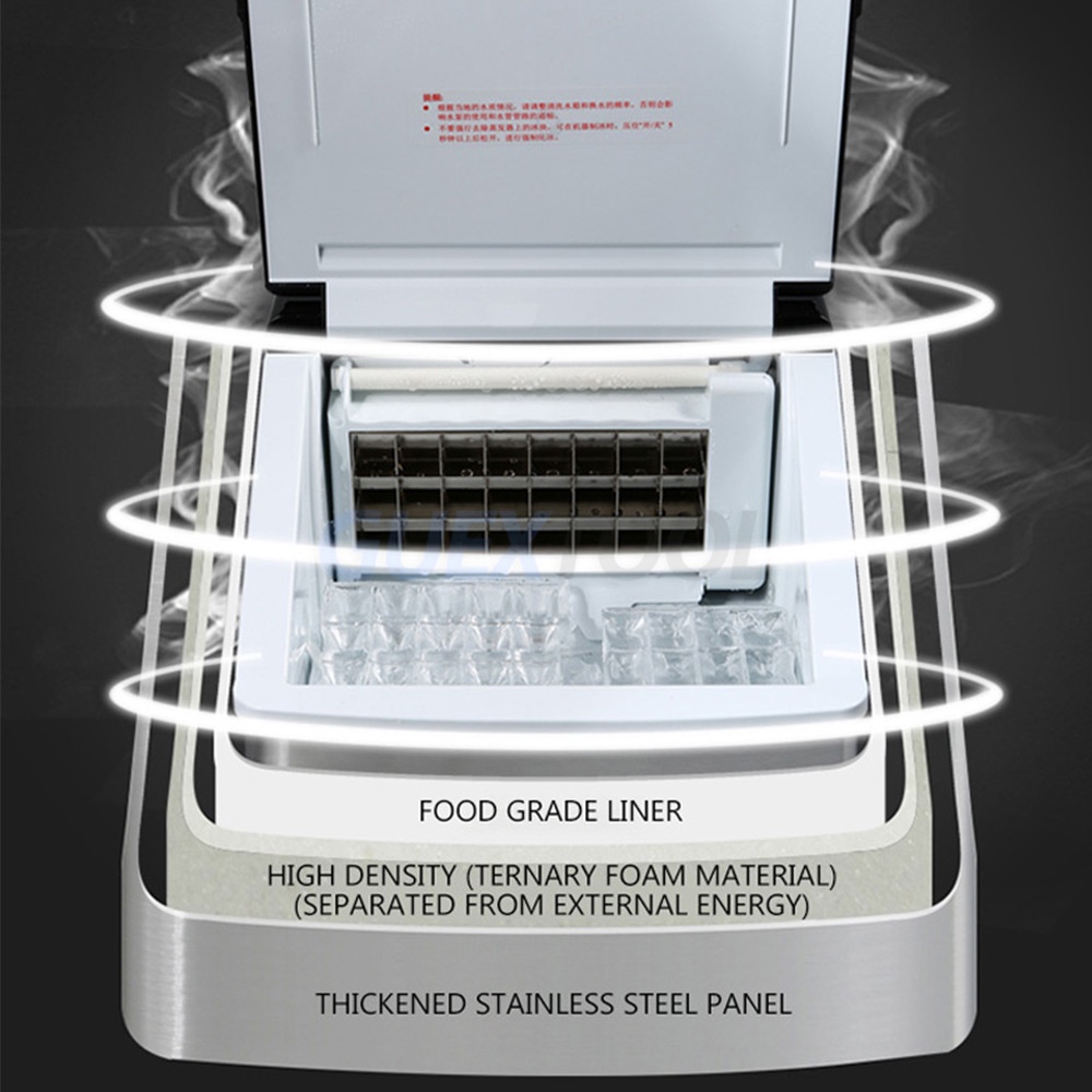 เครื่องทำน้ำแข็งCommercial Ice Cube Machine Household Ice Maker Square ...