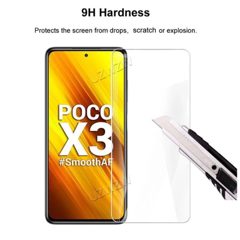XIAOMI POCO X3 NFC X4 NFC X3 PRO X3 GT F4 F5 5G X5 PRO 5G X6 5G POCO C75 CLEAR TEMPERED GLASS 0.3 ML