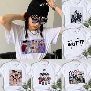 เสื้อยืด คอกลม แขนสั้น ลาย Got 7 สีขาว แฟชั่นฤดูร้อน สําหรับผู้หญิง