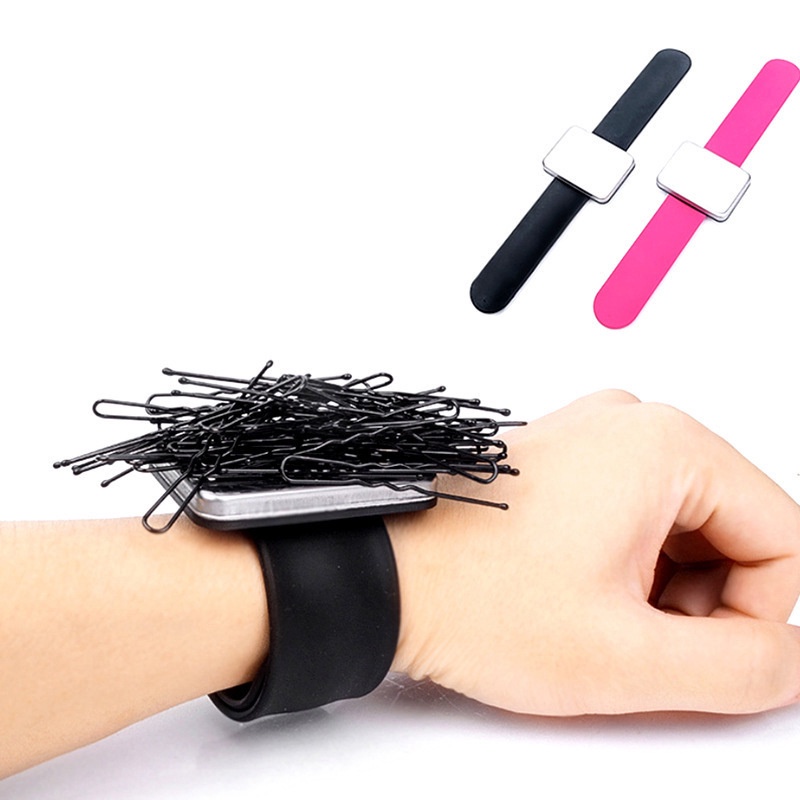 พร้อมส่ง จัดส่งไว# สายรัดข้อมือซิลิโคน แม่เหล็ก ทรงสี่เหลี่ยม สําหรับร้านทําผม