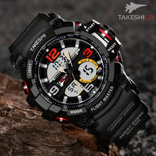 นาฬิกาข้อมือชาย เครื่องญี่ปุ่น แฟชั่น สปอร์ต เท่ TAKESHI TK06BL SPORT CHRONOMETER WATCH