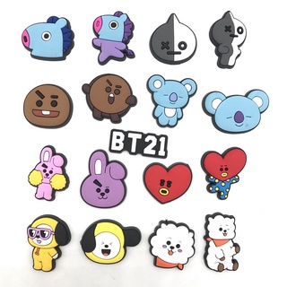 หัวเข็มขัด รูปดอกไม้ BT21 jibbitz สําหรับตกแต่งรองเท้า crocs