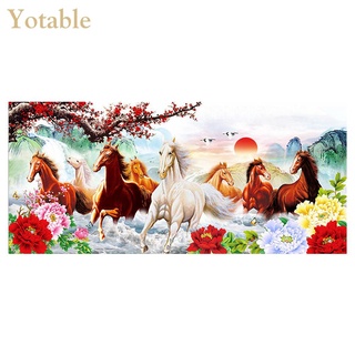 Yotable ชุดCross Stitch ผ้าใบผ้าฝ้ายปักลายม้าสําหรับวิ่ง