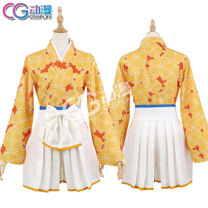 น่ารักกิโมโนcosCGCOSเสียงกระจกอนาคตญี่ปุ่นชุดเสื้อผ้าซากุระ Hatsune Kagamine Rin ทาวน์เฮาส์cosplay