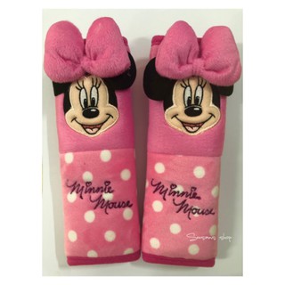 หุ้มเข็มขัดนิรภัยรถยนต์ ที่หุ้มสายคาดเบลท์ ลาย#Minnie  Mouse(รุ่นมินนี่ชมพูลายจุด)แพ๊คคู่  ลิขสิทธิ์แท้