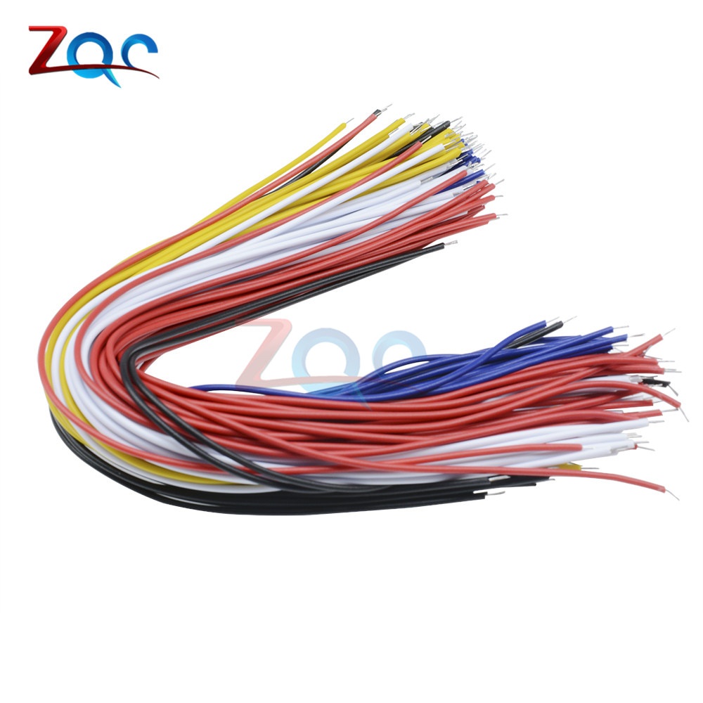 100pcs/lot Tin-Plated Breadboard PCB Solder Cable 26AWG 20 ซม.Fly Jumper Wire Cable Tin Conductor Wires 1007-26AWG Connector Wire