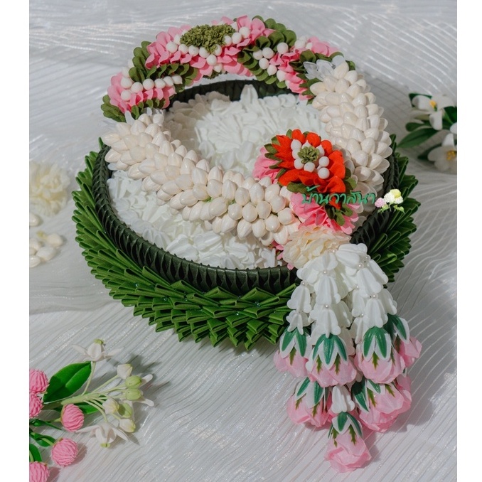 พวงมาลัยมะลิ พวงมาลัยมะลิเหมือนจริงมาก พวงมาลัยมะลิใส่ลาย พวงมาลัยข้อพระกร พวงมาลัยประดิษฐ์