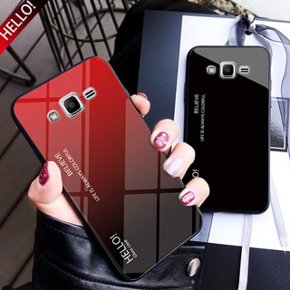 Samsung Galaxy J7 Core / J7 Nxt / J7 2015 J700F Case Gradient Tempered Glass Back Phone Casing กรณี