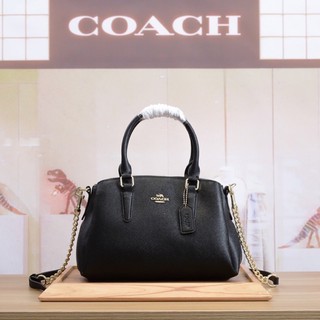 #coachoutlet   #coach 28977  กระเป๋าถือ COACH 28977 CROSSGRAIN LEATHER MINI SAGE CERISE ขาว/ดำ/แดง กระเป๋าถือ Coach แท้