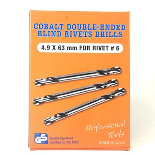 ดอกสว่าน 2 หัว Cobalt Double-ended 4.9 x 63 mm for POP Rivets drills #6 - 10 ดอก#977