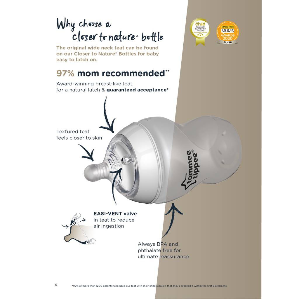 ขวดนมแพ็กเกจใหม่! Super Soft Teat tommee tippee ขนาด 5 ออนซ์ แพ็ค 2 ขวด ของแท้มาใหม่ล่าสุดเลยของแท้💯 - รูปที่ 6