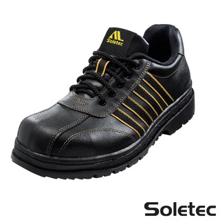 C1059 รองเท้านิรภัย หนังวัวแท้ ทรงลำลอง แบบเชือก ★Safety - SOLETEC