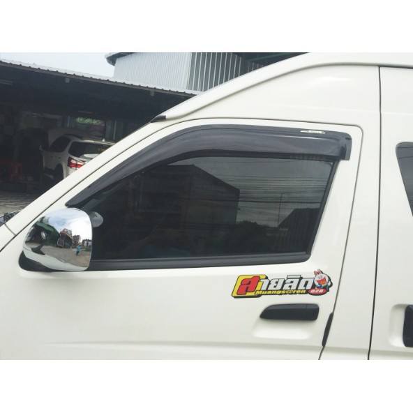 กันสาด(สีชาดำ) สำหรับรถตู้ Commuter / Hiace / Vanjury (ปี 2005 - 2014) + ไม่มี LOGO (Hiace)