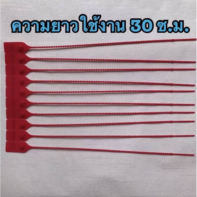 ซีลล็อครถบรรทุก​ รถขนส่ง​ ซีลล็อคพลาสติก ซีลล็อคตู้คอนเทนเนอร์ สีแดง ยาว 30 ซ.ม. 100 ชิ้นต่อแพ็ค