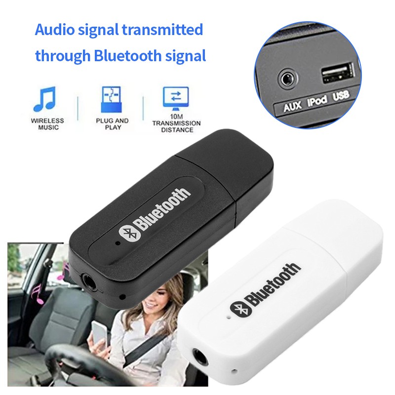 ตัวรับสัญญาณบลูทู ธ ในรถยนต์ bluetooth 3.5 mm AUX receiver ใช้รับสัญญาณบลูทูธจากโทรศัพท์ มือถือ โน๊ตบุ๊ค