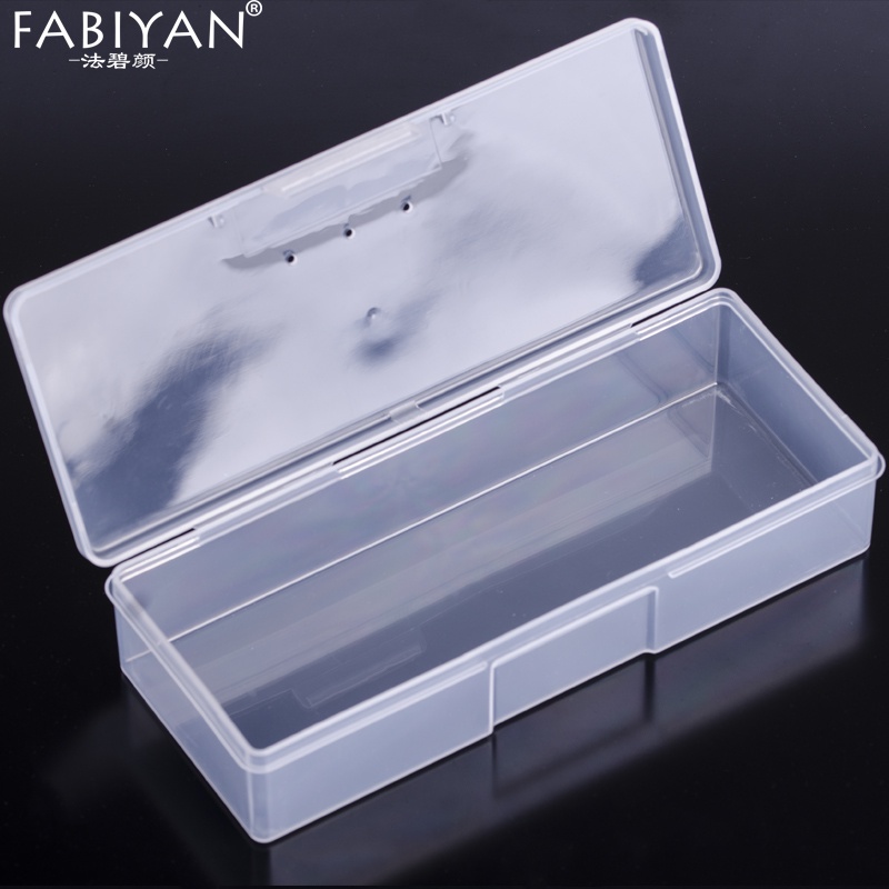 Fabiyan กล่องพลาสติกใส ทรงสี่เหลี่ยมผืนผ้า อเนกประสงค์ สําหรับจัดเก็บเครื่องมือทําเล็บ DIY