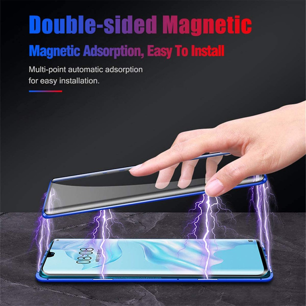 เคสประกบแม่เหล็กสองด้าน Huawei P30 P30LITE P30 Lite Magnetic Magnetic Splicing Case ฝาครอบกระจกนิรภั