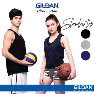 Gildan เสื้อกล้ามผู้ใหญ่ ผ้าฝ้าย แบบพิเศษ - สีกรมท่า / ดํา / เทากีฬา 2200 สําหรับทุกเพศ