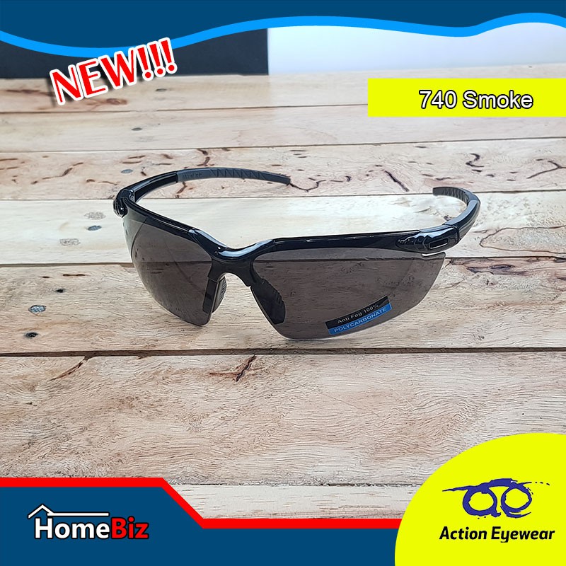 Action Eyewear รุ่น 740 Smoke แว่นตานิรภัย, กันแดดกัน...UV-ใส่เที่ยว ใส่ออกกำลังกาย