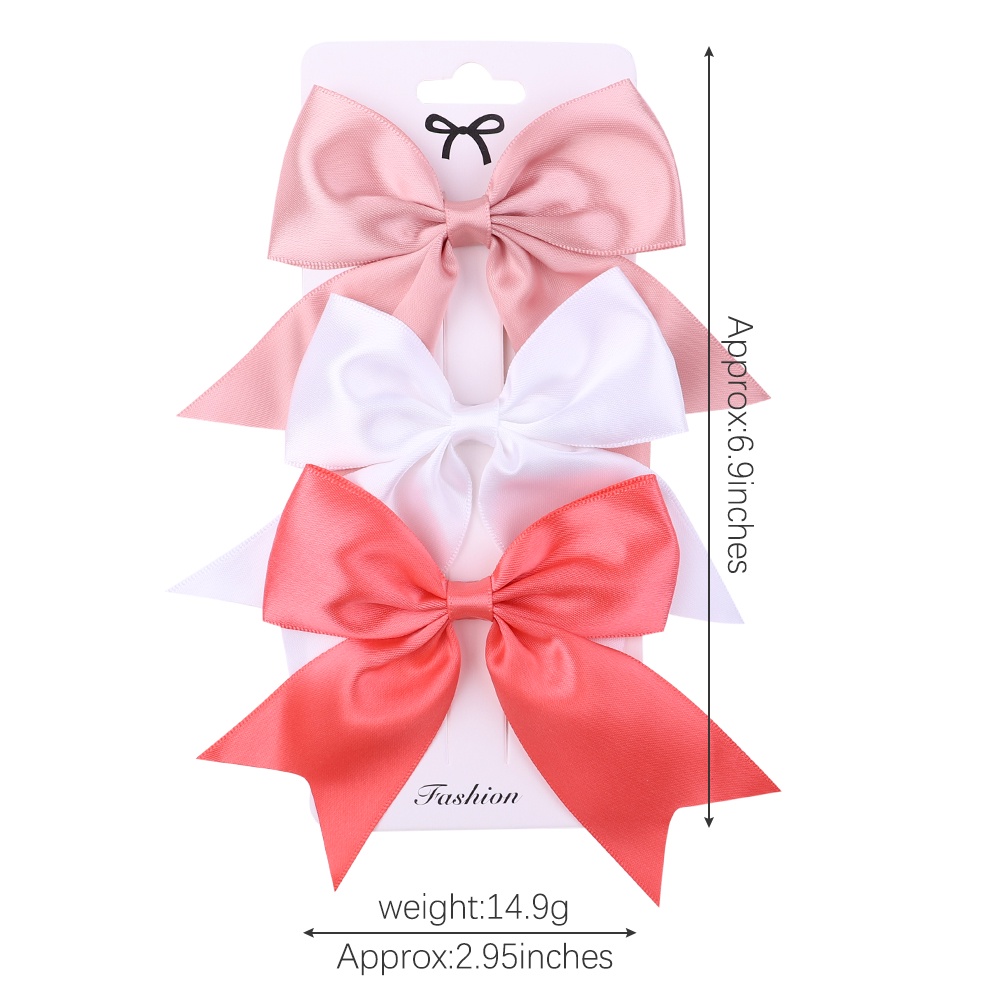 กิ๊บติดผม โบว์น่ารัก หลายสี กิ๊บติดผม กิ๊บติดผม แฮนด์เมด ของขวัญคริสต์มาส สําหรับเด็ก 3 ชิ้น / ชุด