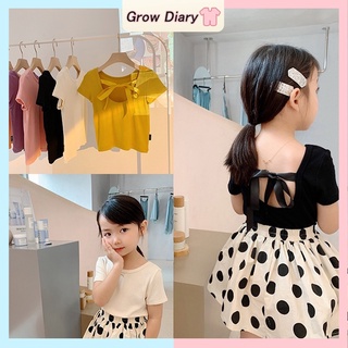 เสื้อท็อปส์ แต่งริบบิ้น สีแคนดี้ สําหรับเด็กผู้หญิง อายุ 1-6 ปี