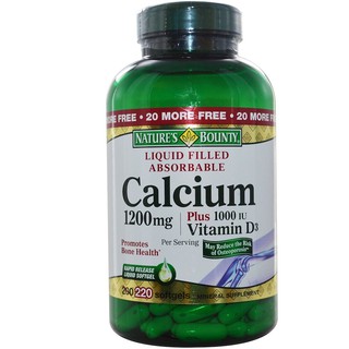 Natures Bounty, Calcium Plus Vitamin D3, 1,200 mg, 220 Rapid Release Softgels