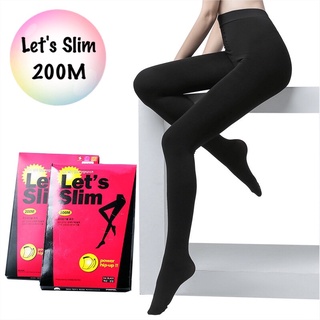 ถุงน่องขาเรียว Lets Slim กันหนาวไม่บุขน รุ่น Lets Slim 200M พร้อมส่ง สีดำ/เนื้อ Made in KOREA🇰🇷