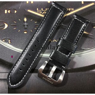 สายนาฬิกาข้อมือหนังแท้ 22 มม. สีดํา สําหรับ panerai panerai panerai 42 มม.