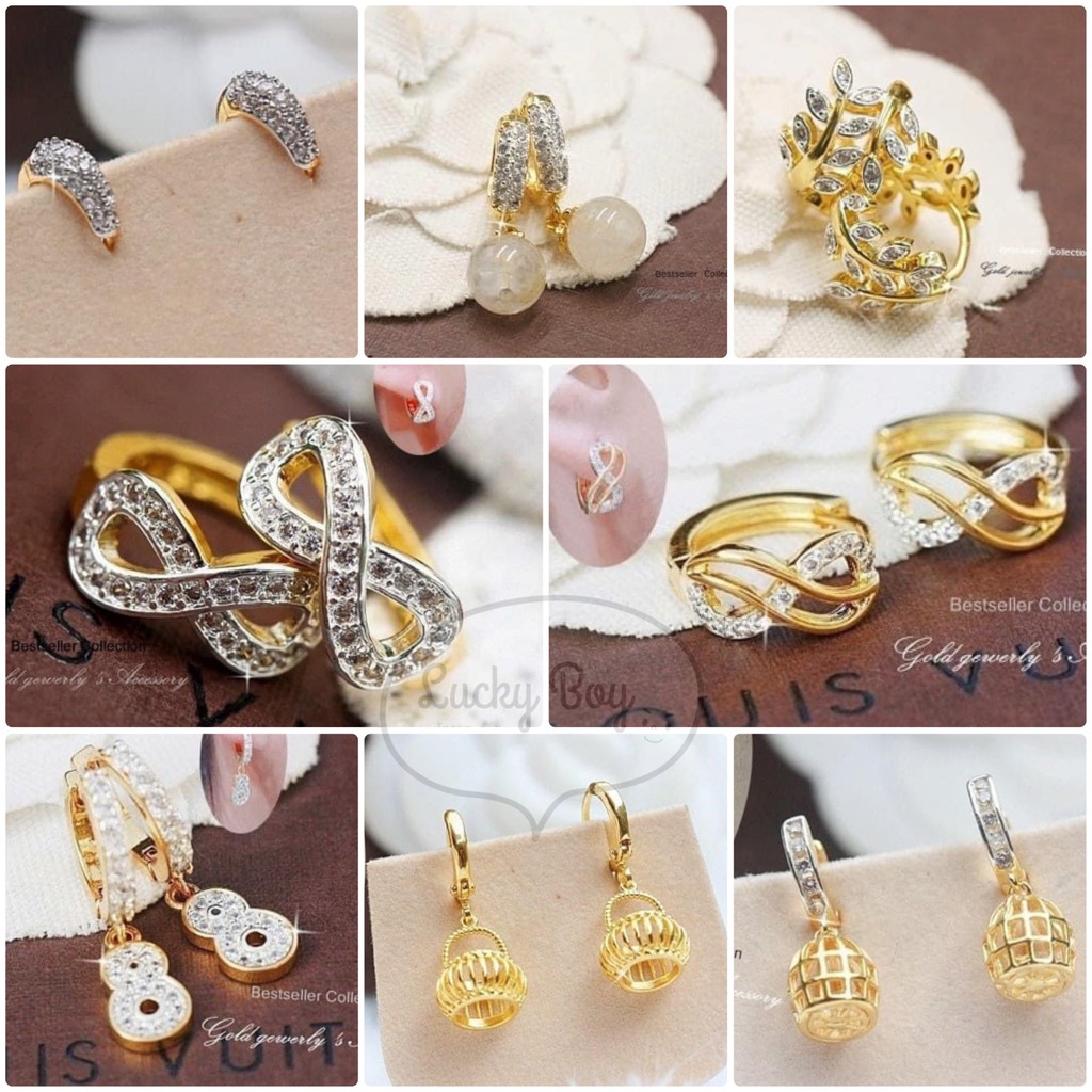ต่างหูห่วง หุ้มทอง24k ไม่ลอกไม่คัน