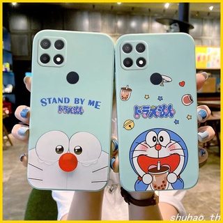 เคส นิ่มขอบเหลี่ยม เคส oppo A15 A15S RENO5 A5 A9 A7 A12 A39 A57 F9 A31 A83 F11 RENO6 RENO4Z A53 R9S RENO A3S A5 A12E F1S A59 A5S RENO5PRO Jingle cat Doraemon Riman Cartoons Square edge Lens protection oppo phone case