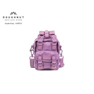 DOUGHNUT BAG :  MACAROON TINY RIBBON : PURPLE TULIP : กระเป๋าสีหวานๆผลิตจากผ้าไนลอนกระเป๋ากันน้ำได้ กระทัดรัด กระเป๋าโดนัท กระเป๋าสะพายข้าง กระเป๋า กระเป๋าผู้หญิง (รหัสสินค้า 06537)