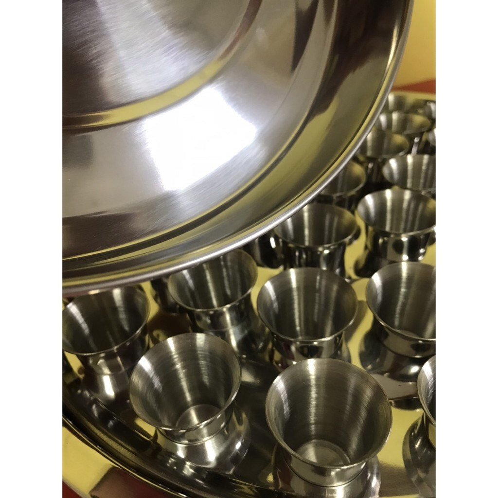 ชุดพิธีมหาสนิท 3 ชั้น ถาดใส่แก้วน้ำองุ่นรวม 120 แก้ว คริสตจักร โบสถ์ คริสเตียน พระเยซู พระเจ้า ถาดมหาสนิท ศีลมหาสนิท - รูปที่ 2