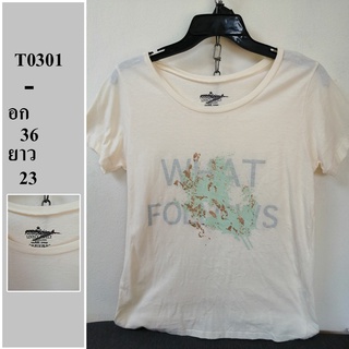 เสื้อยืดแบรนด์แท้ มือสอง ไซด์ - อก 36 ยาว 23 รหัส T0301