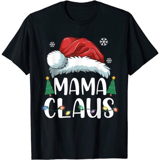 เสื้อยืดคู่รัก เสื้อยืดแขนสั้น ♣T-shirt เสื้อยืดพิมพ์ลาย Mama Claus Santa Christmas แฟชั่นสําหรับครอบครัว